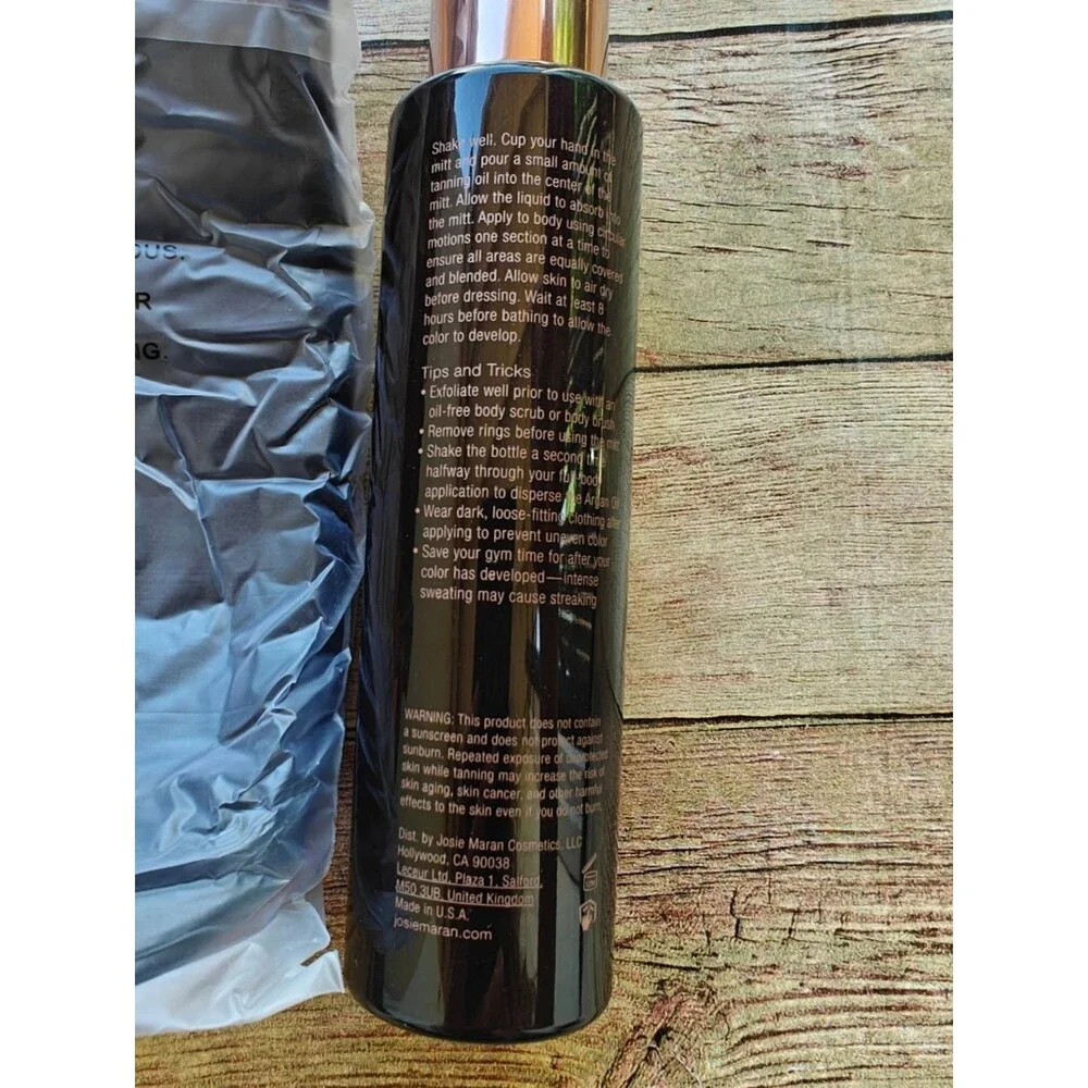 Josie Maran Argan Liquid Gold Self-Tanning Oil Vanilla Apricot 4.3 Fl Oz Mitt